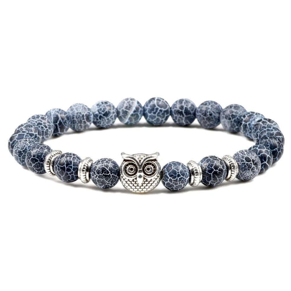 Turquoise Beaded Owl Yoga Bracelet
