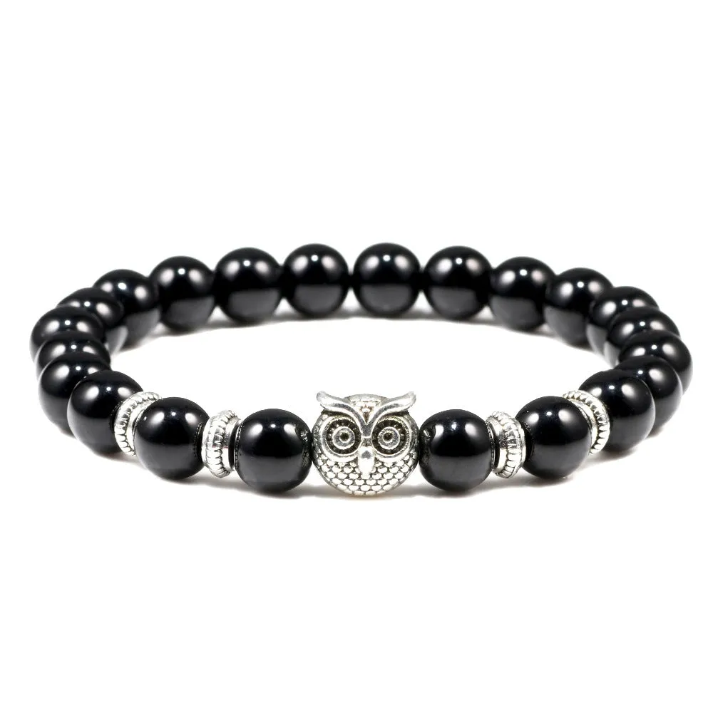 Turquoise Beaded Owl Yoga Bracelet
