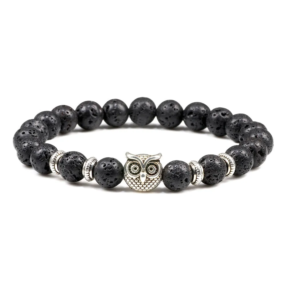 Turquoise Beaded Owl Yoga Bracelet