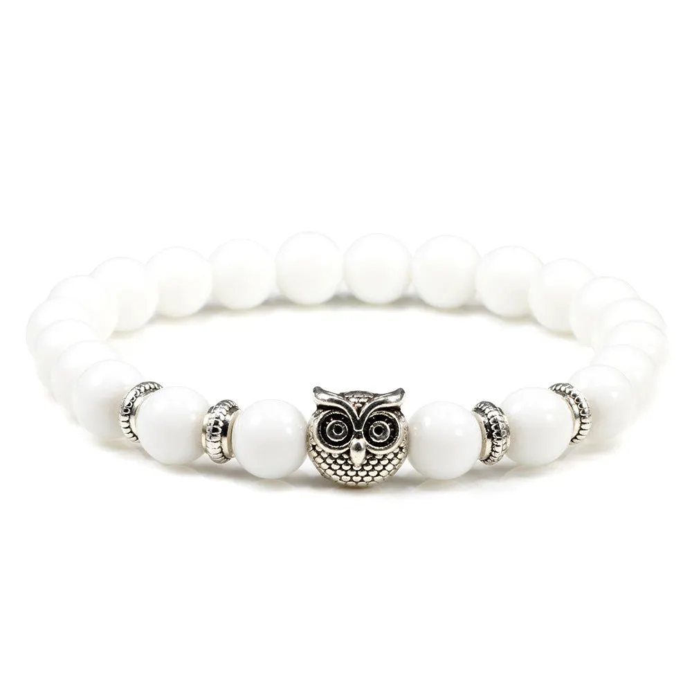 Turquoise Beaded Owl Yoga Bracelet