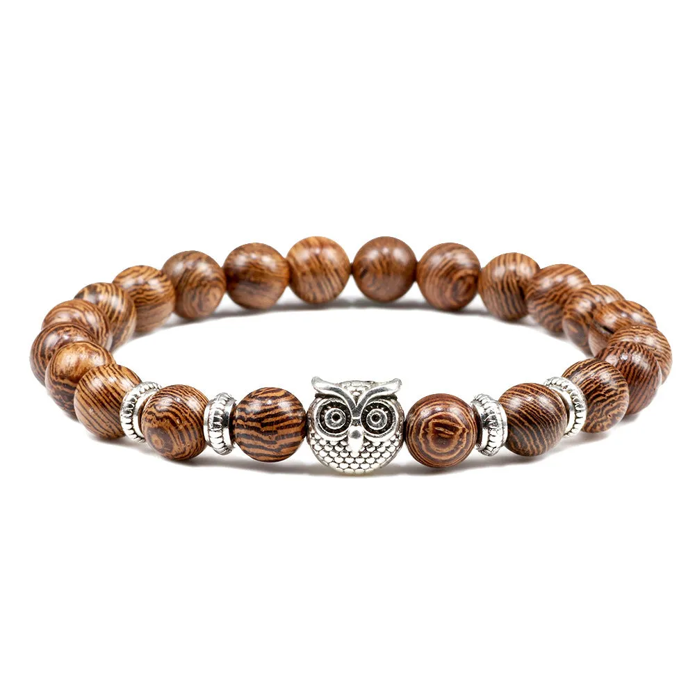 Turquoise Beaded Owl Yoga Bracelet