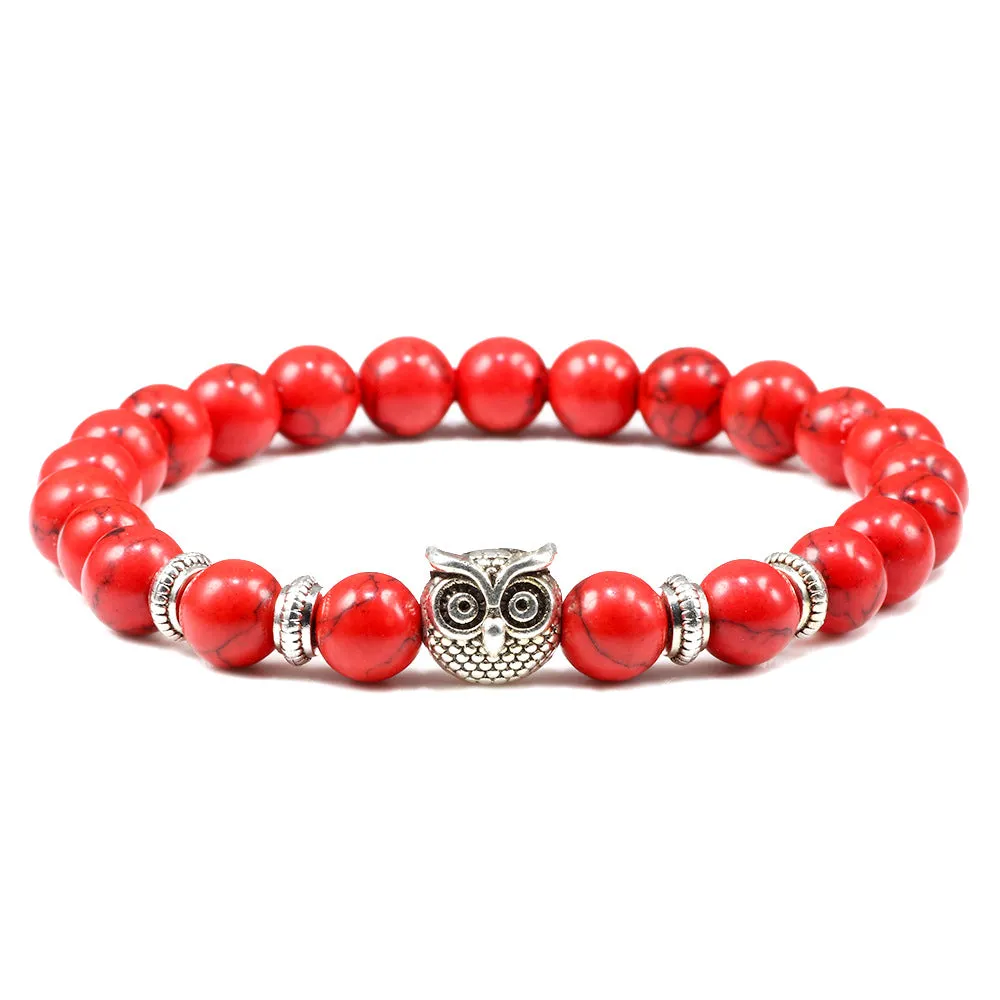 Turquoise Beaded Owl Yoga Bracelet