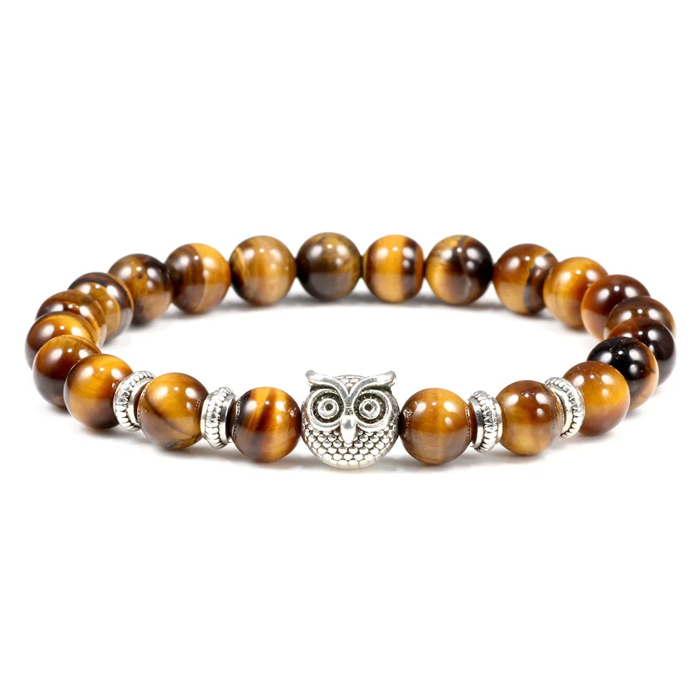 Turquoise Beaded Owl Yoga Bracelet