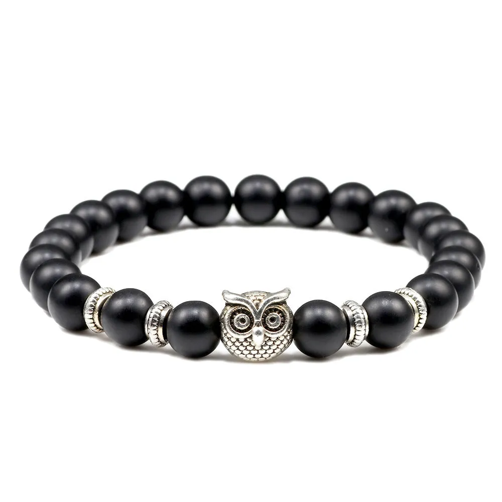 Turquoise Beaded Owl Yoga Bracelet