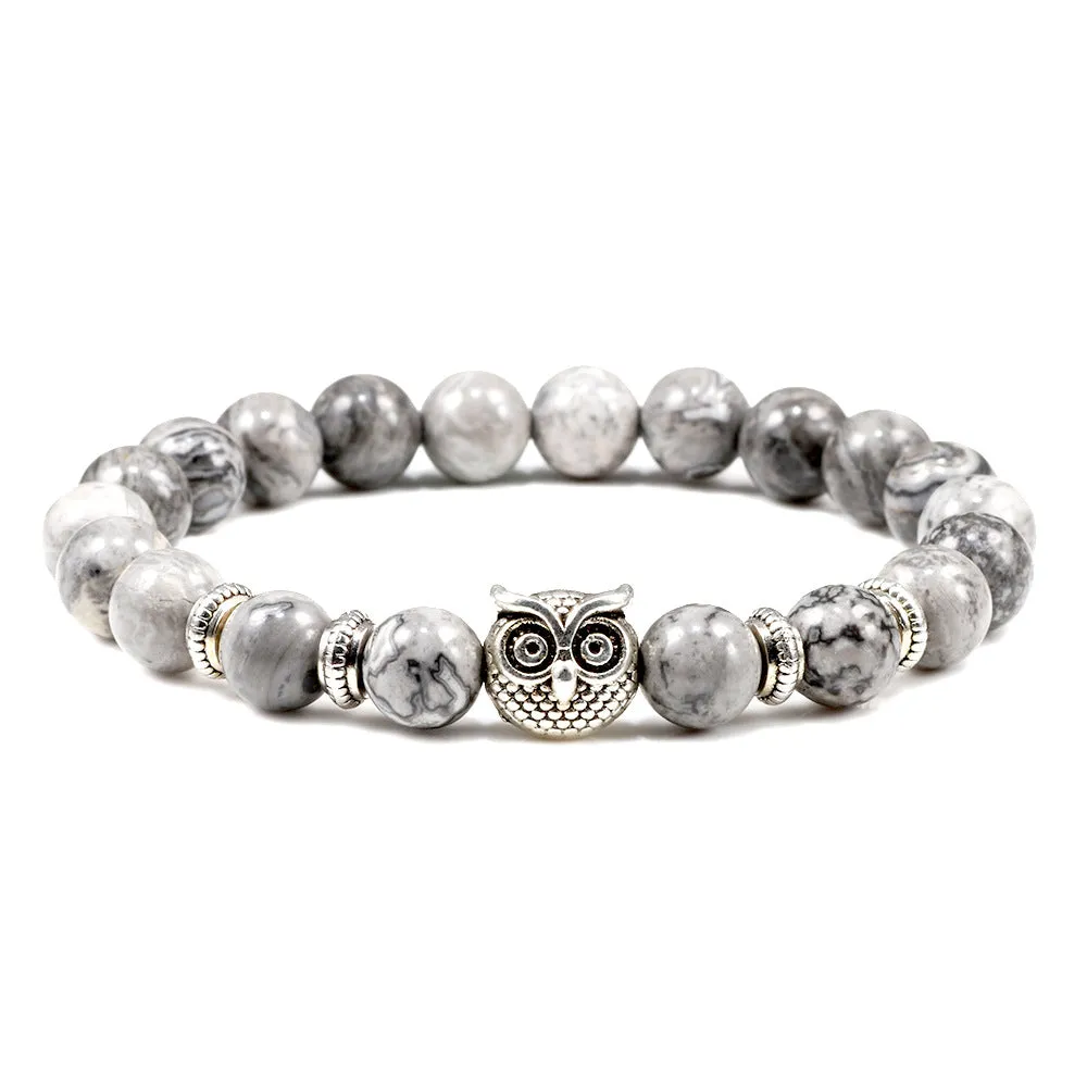 Turquoise Beaded Owl Yoga Bracelet