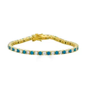 TURQUOISE / CLEAR TENNIS BRACELET