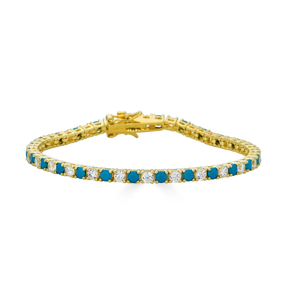 TURQUOISE / CLEAR TENNIS BRACELET
