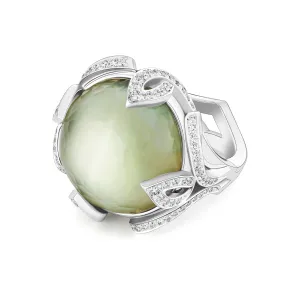 Verdana Prasiolite   Diamond Cocktail Ring
