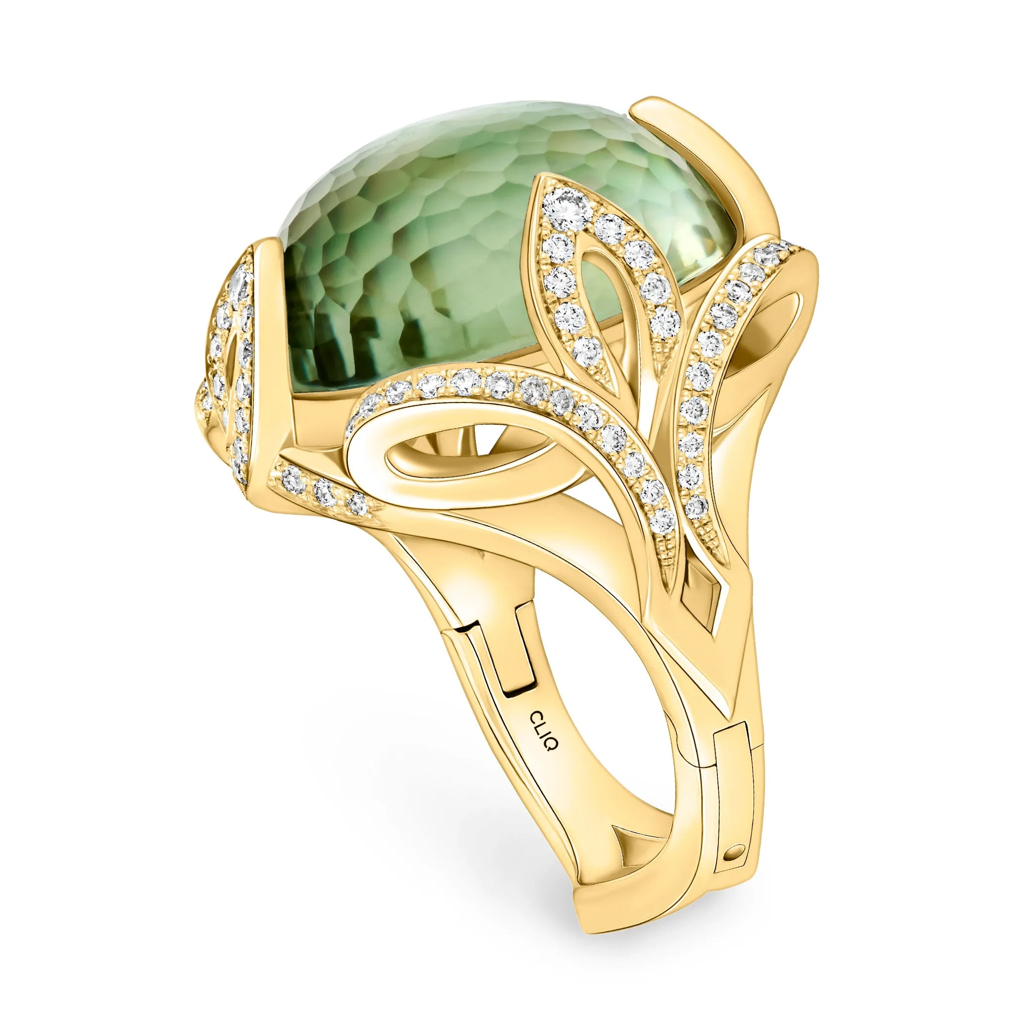 Verdana Prasiolite   Diamond Cocktail Ring