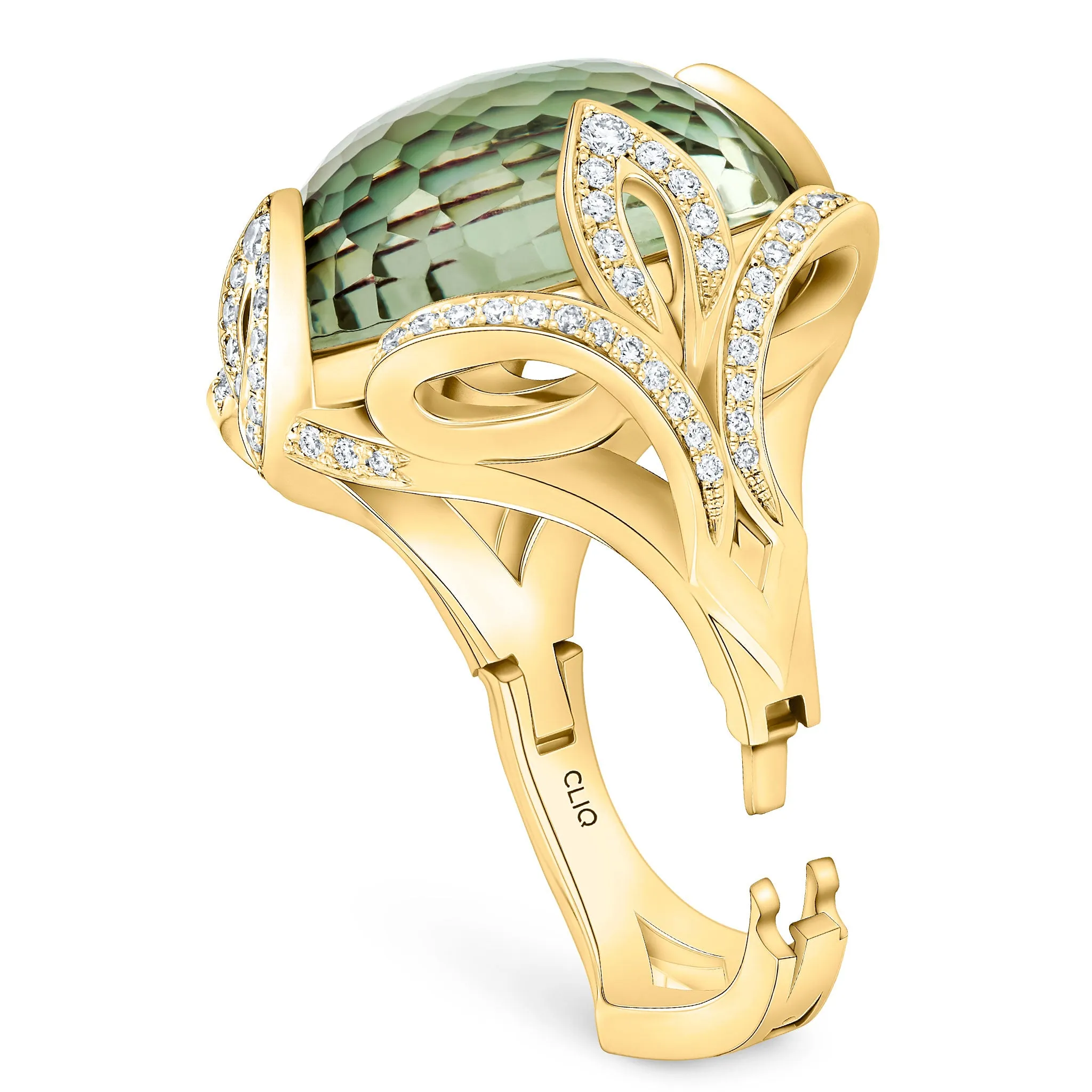 Verdana Prasiolite   Diamond Cocktail Ring