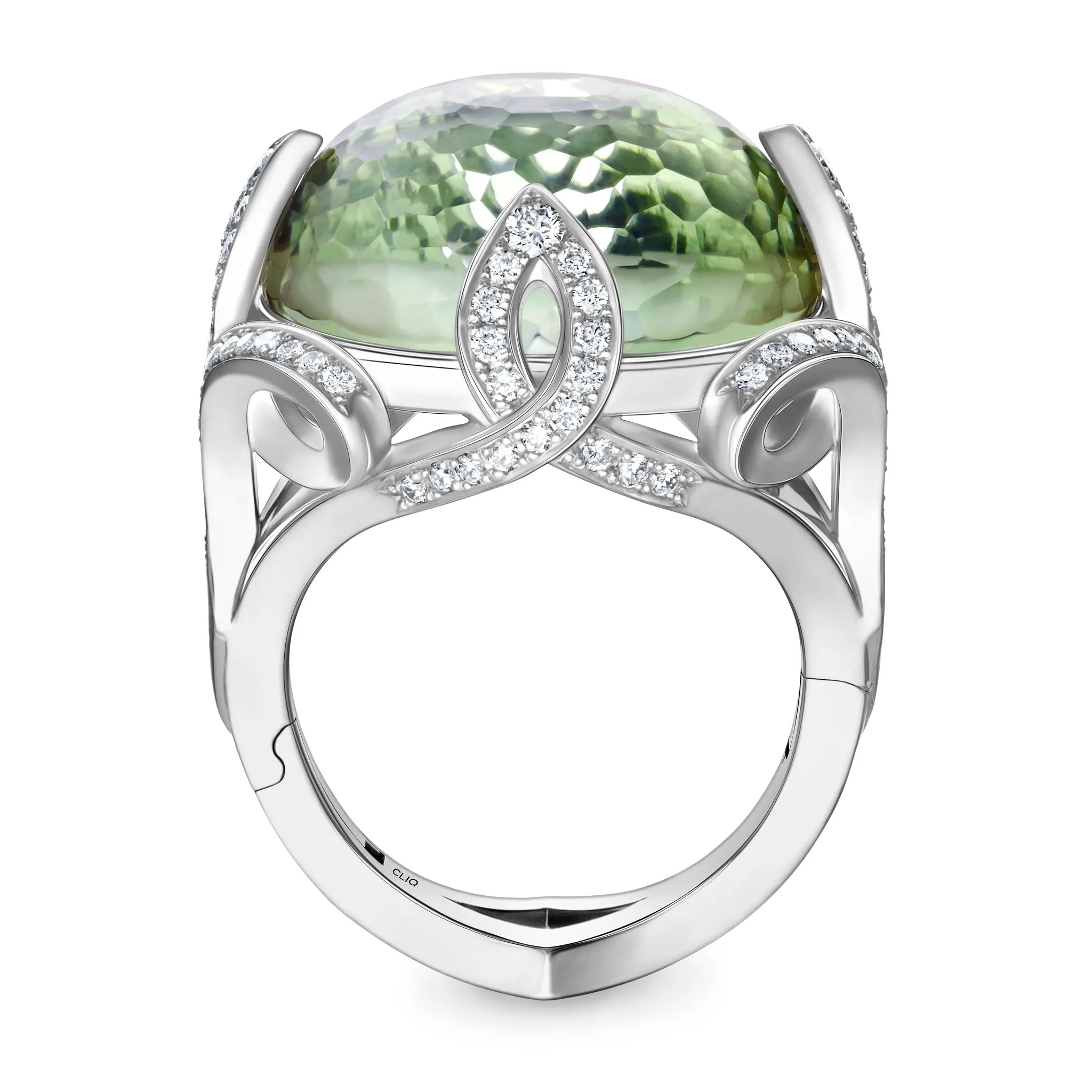 Verdana Prasiolite   Diamond Cocktail Ring