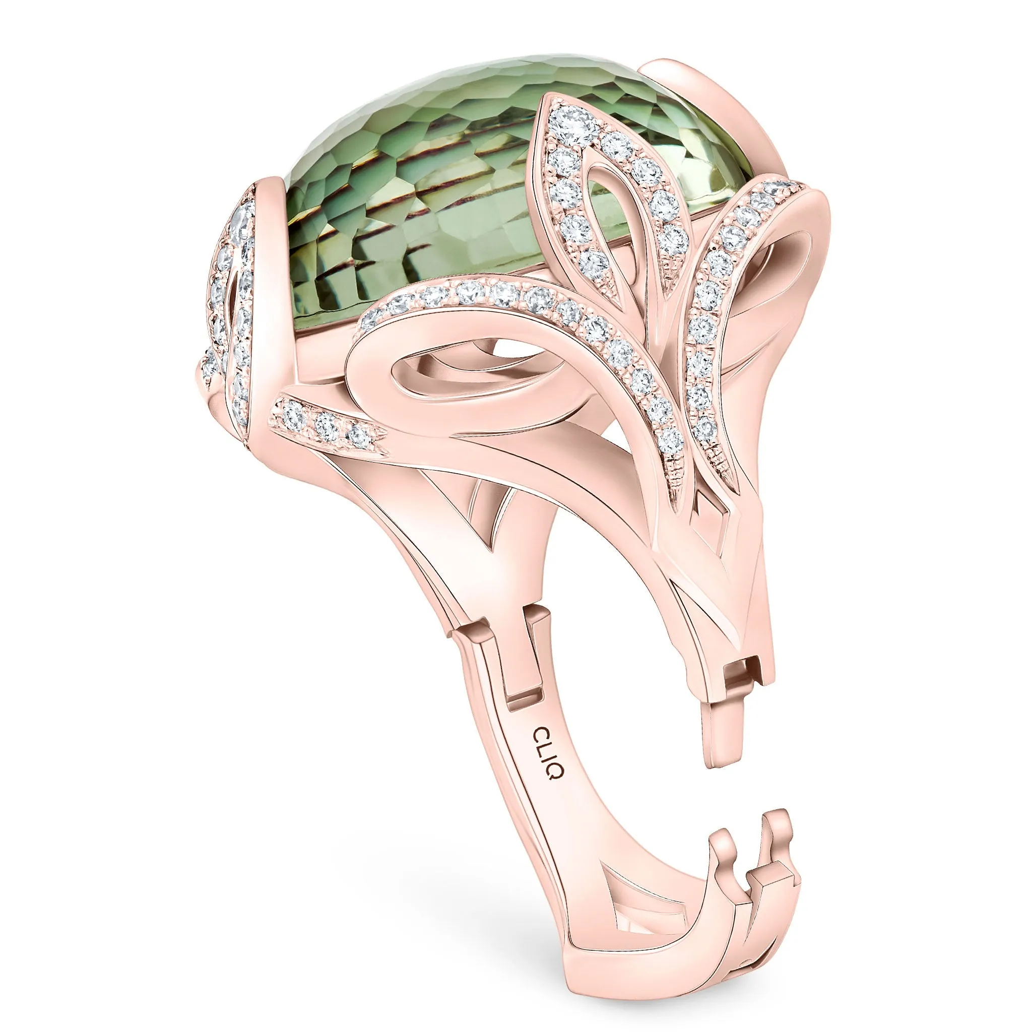 Verdana Prasiolite   Diamond Cocktail Ring