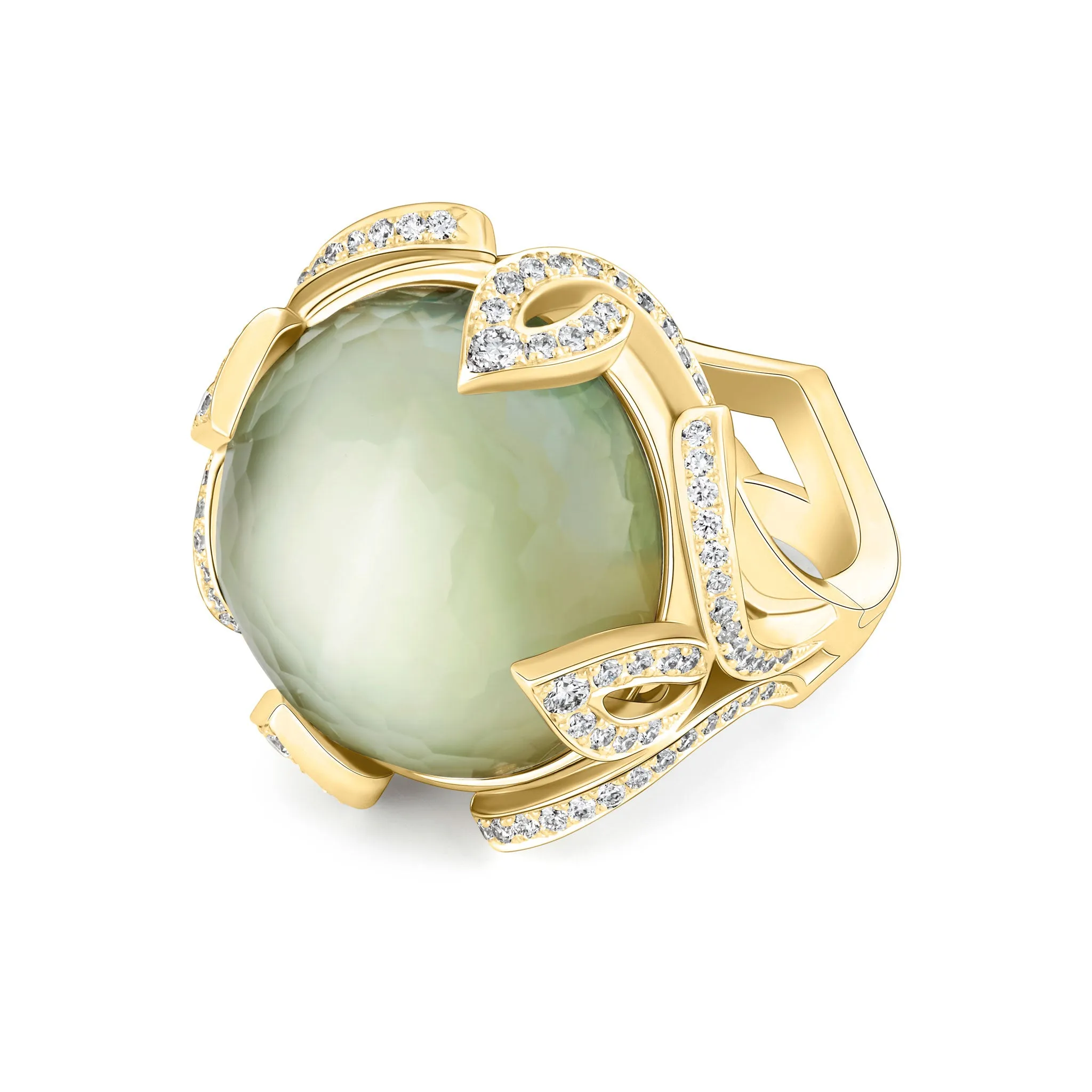 Verdana Prasiolite   Diamond Cocktail Ring