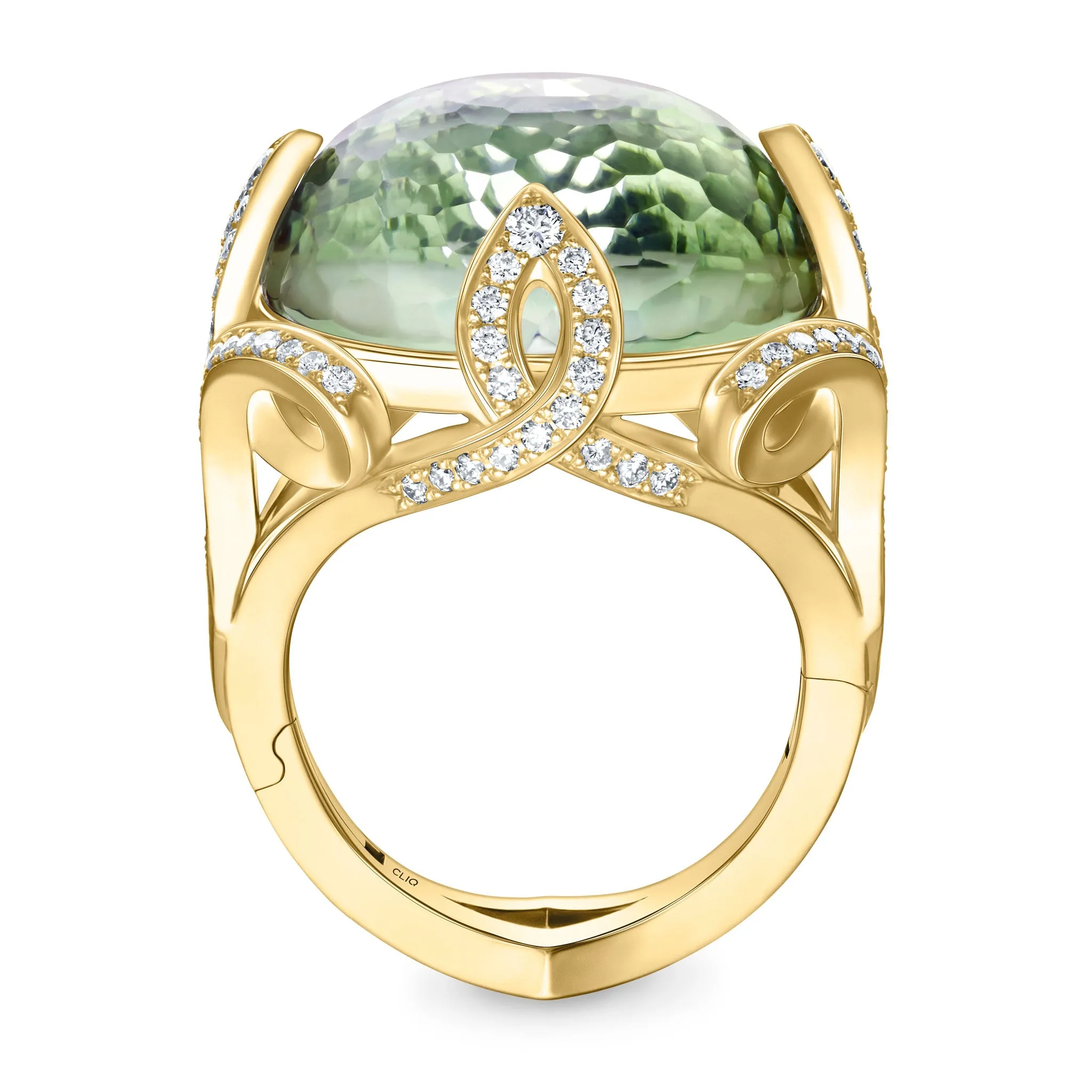 Verdana Prasiolite   Diamond Cocktail Ring
