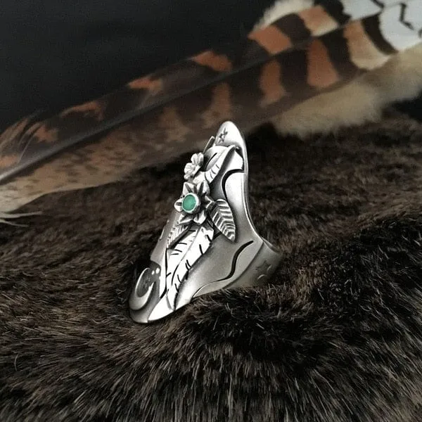 Vintage goddess side face Ring