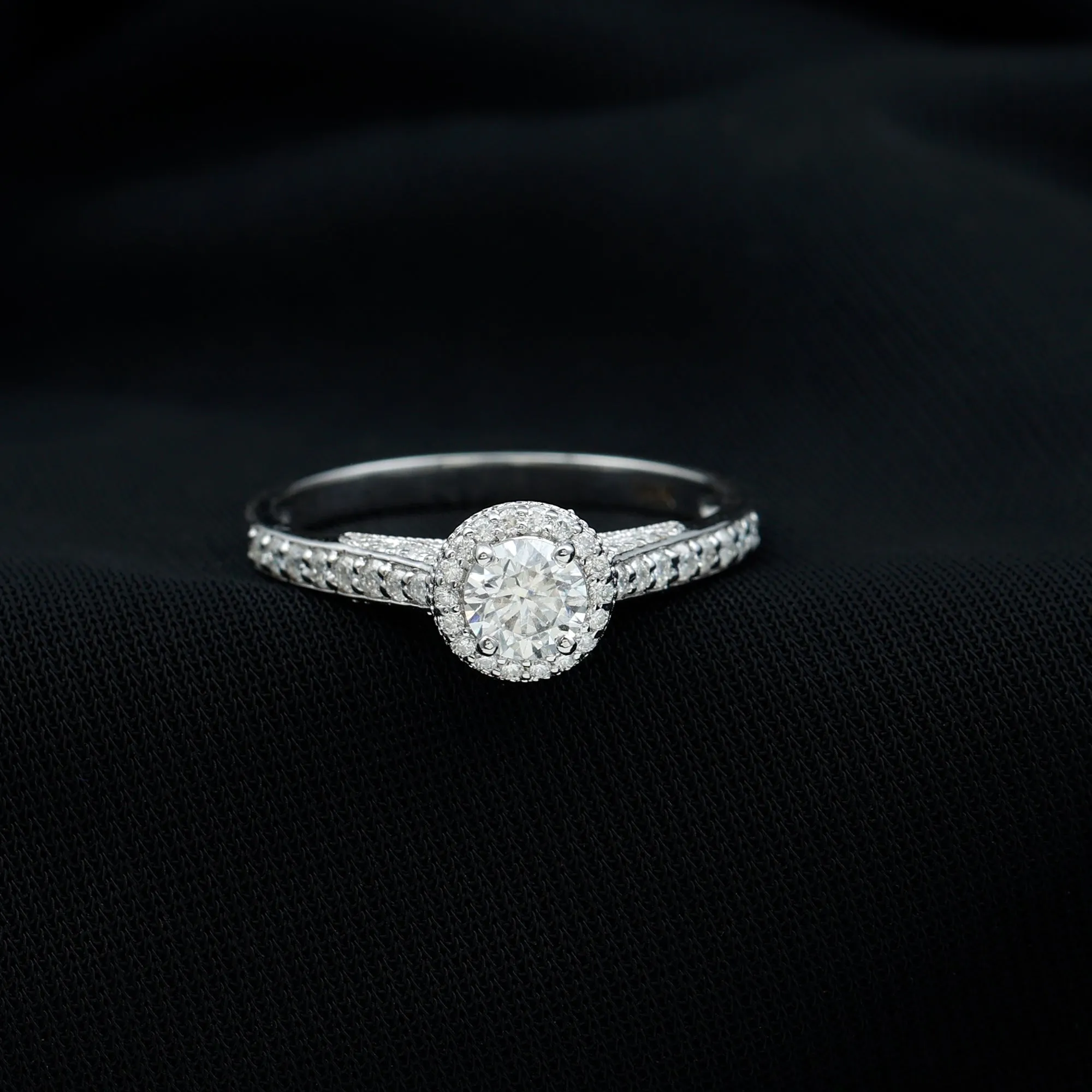 Vintage Moissanite Crown Engagement Ring