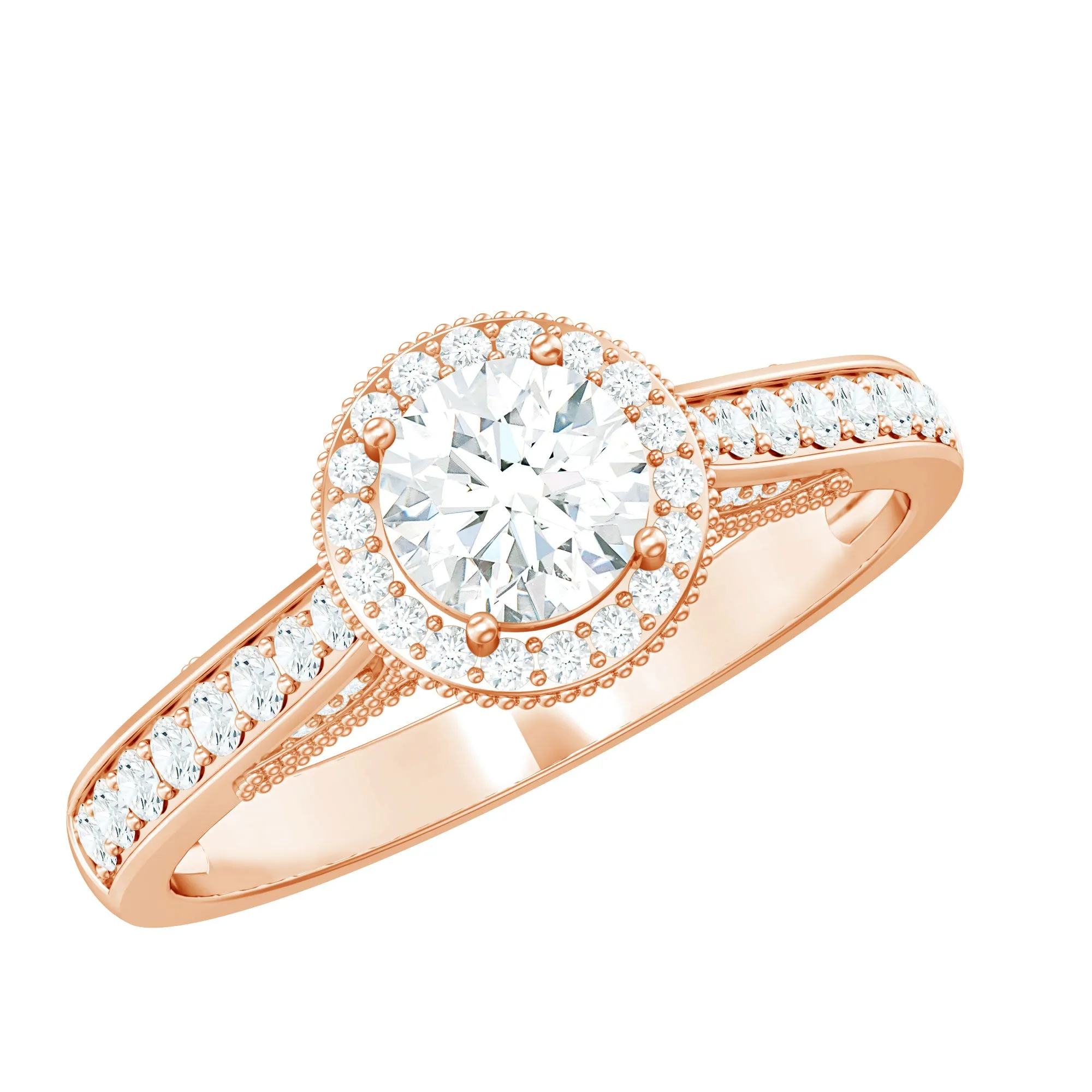 Vintage Moissanite Crown Engagement Ring