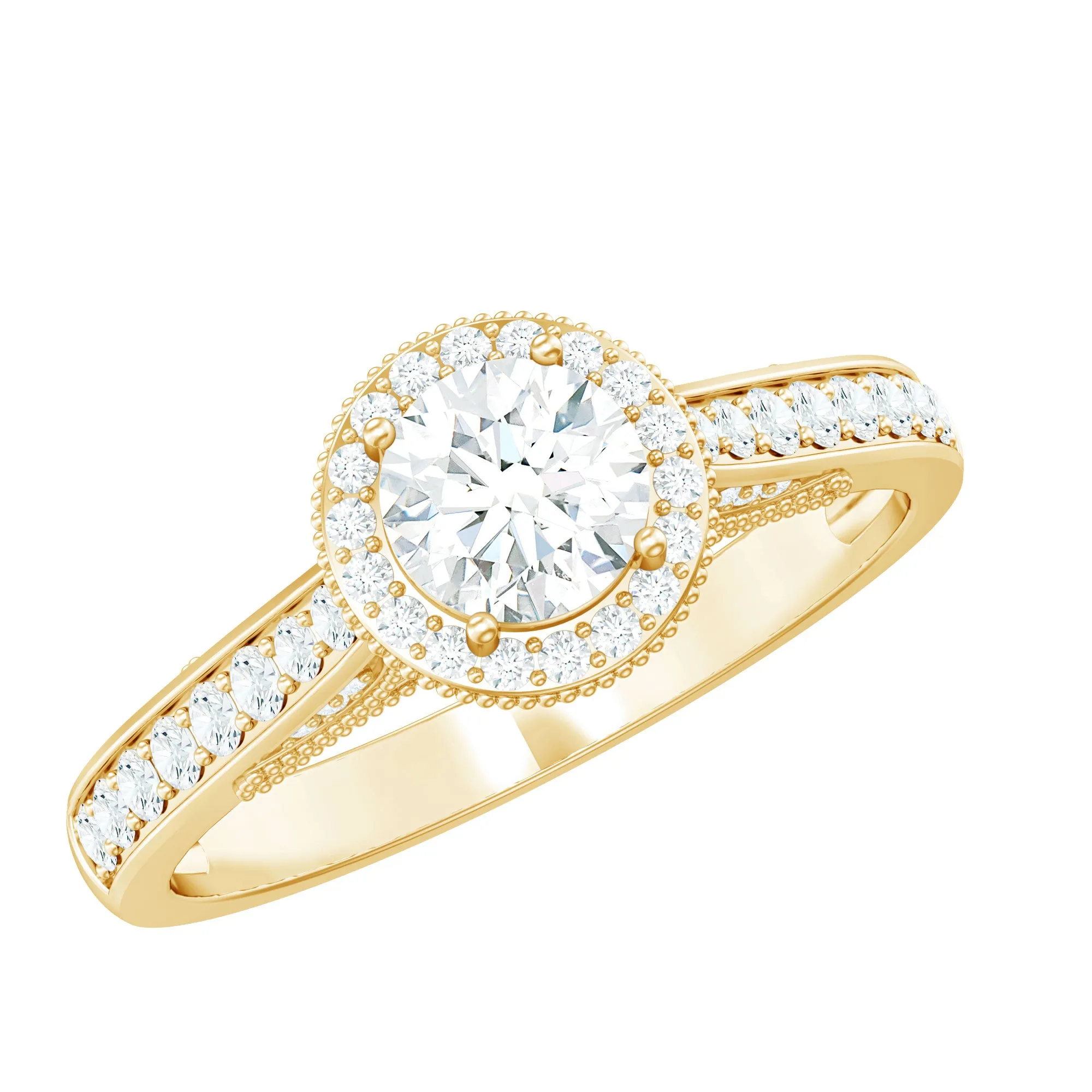 Vintage Moissanite Crown Engagement Ring