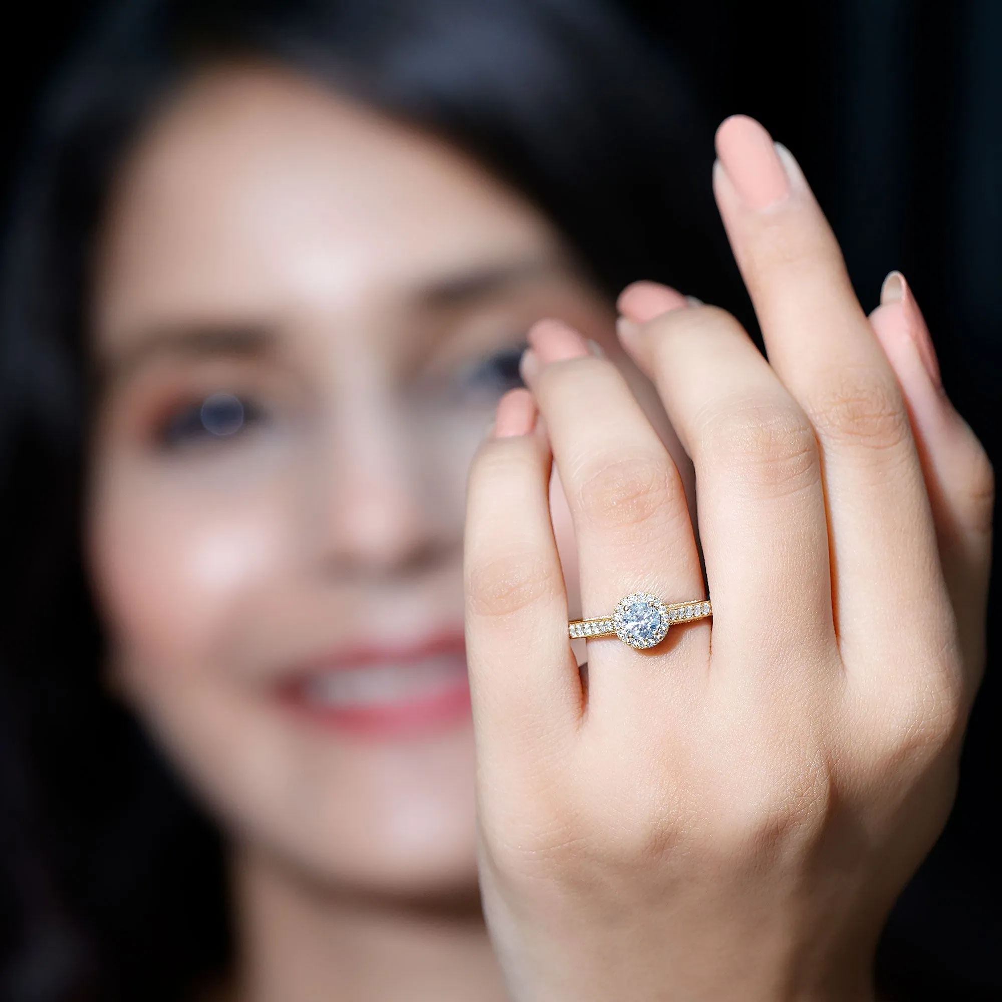 Vintage Moissanite Crown Engagement Ring