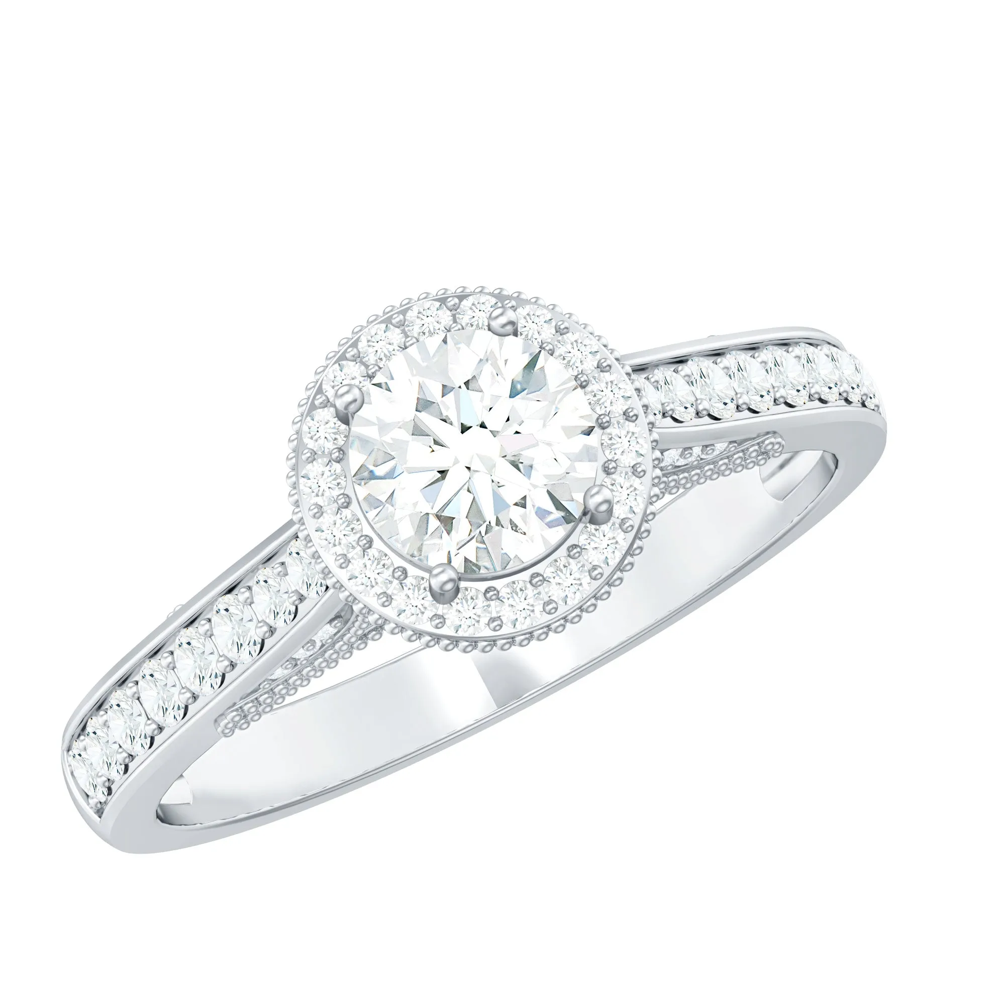 Vintage Moissanite Crown Engagement Ring