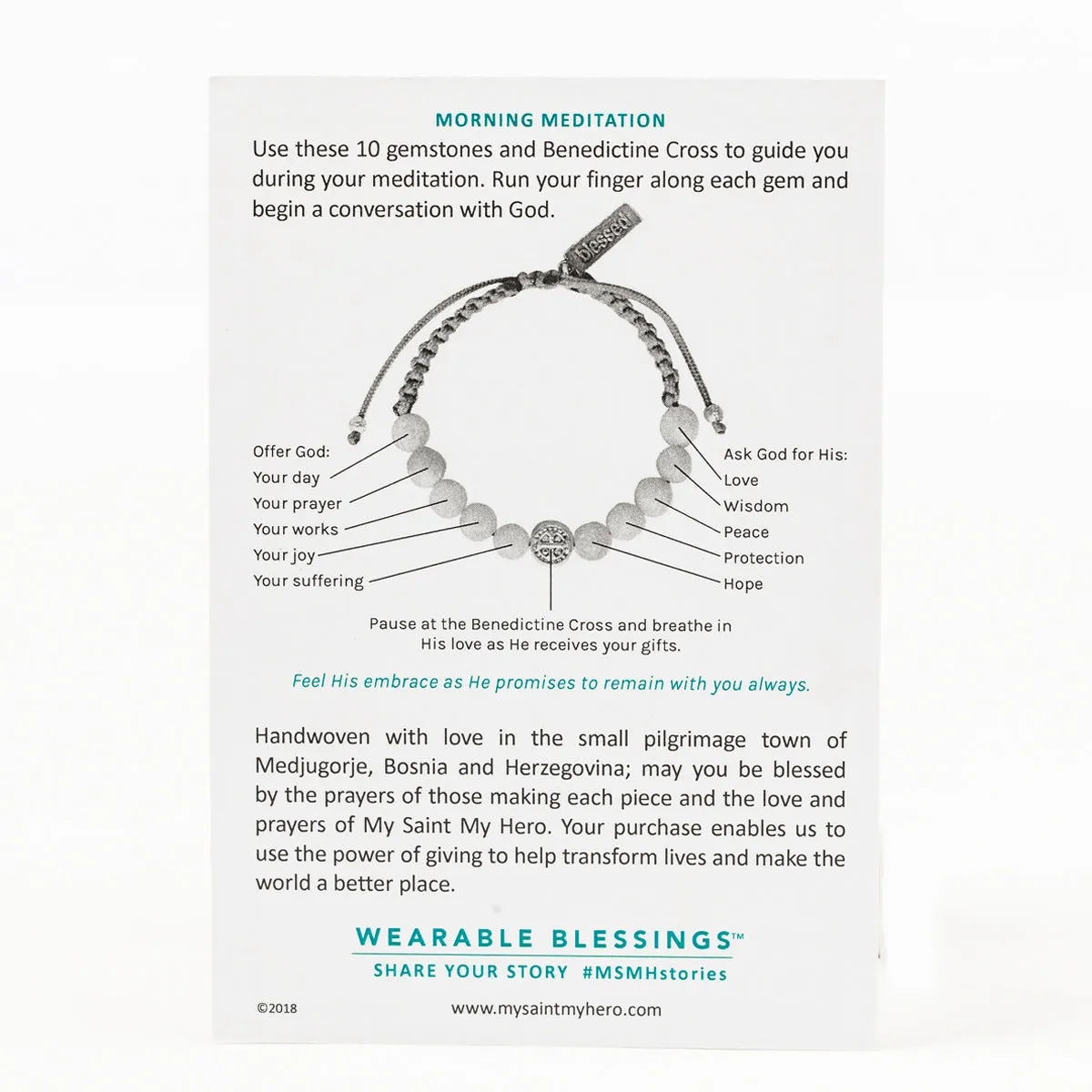 Wake Up and Pray Meditation Bracelet - Rose Quartz