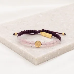 Wake Up and Pray Meditation Bracelet - Rose Quartz