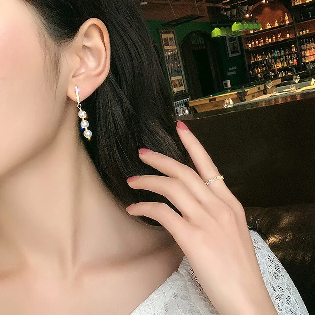 Yellow Chimes Pearl Earrings for Women Combo of 2 Pairs Gold Plated Pearl Drop Earrings for Women and Girls