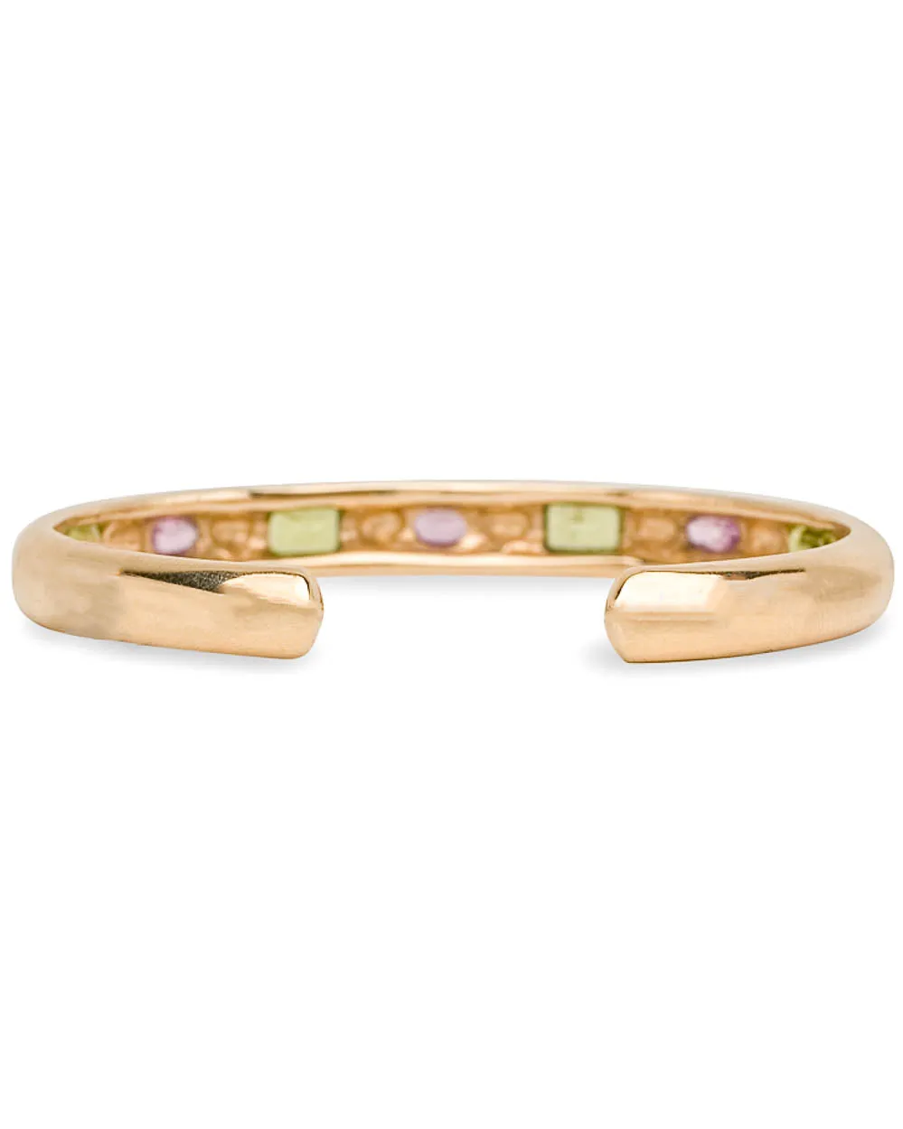 Yellow Gold Peridot and Pink Sapphire Bracelet