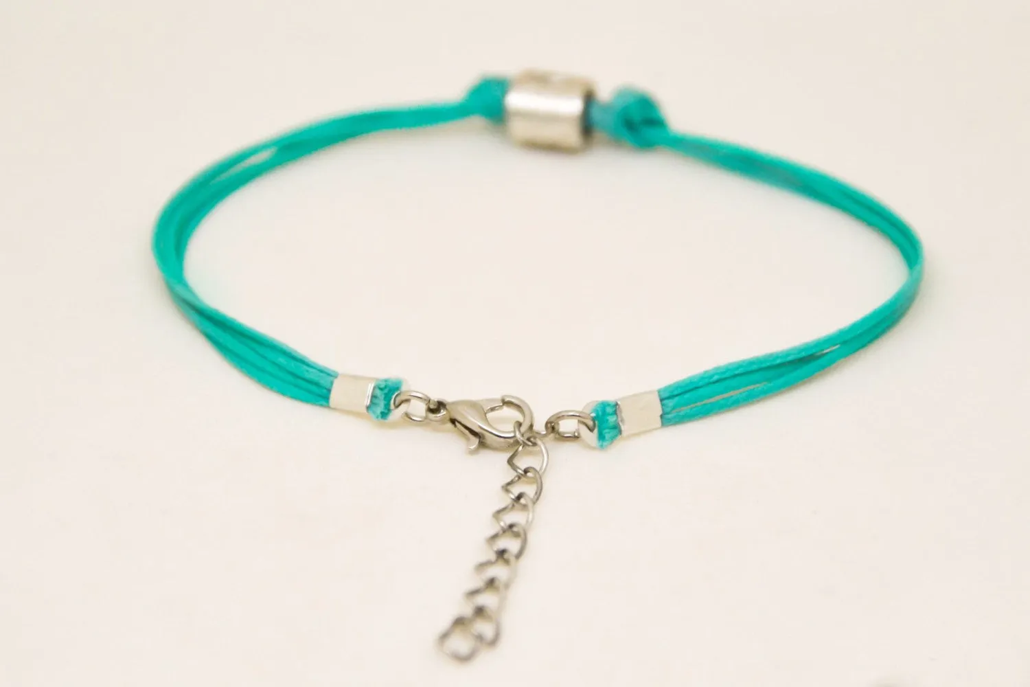 Zodiac signs bracelet, cancer sign, turquoise cord, birthday gift for her